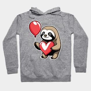 Sloth Heart Balloon - Valentines Day Hoodie